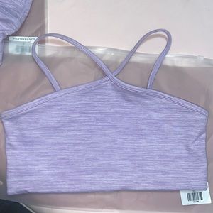 Crop shop boutique sports bra lavender